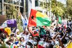 BELGIQUE : MANIFESTATION DES GUINEENS CONTRE LE COUP D'ETAT EN GUINEE BRUXELLES/ DEMONSTRATION OF GUINEANS AGAINST THE PUTSCH OF NEW PRESIDENT OF GUINEA BRUSSELS