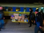UKRAINE: TERNOPIL TRAIN HUMANITAIRE POUR KARKHIV - TERNOPIL HUMANITARIAN TRAIN TO KARKHIV