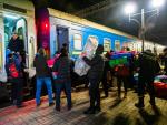 UKRAINE: TERNOPIL TRAIN HUMANITAIRE POUR KARKHIV - TERNOPIL HUMANITARIAN TRAIN TO KARKHIV